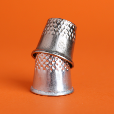 CUTEDIY 2 Pcs Sewing Thimbles Finger Protector Fingertip Protector Metal Thimble Sewing Quilting Craft Accessories
